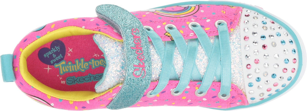 Skechers Kids Girls Twinkle Toes Sparkle Lite-Unicorn Craze Sneaker, Neon Pink/Multi, 6 toddler