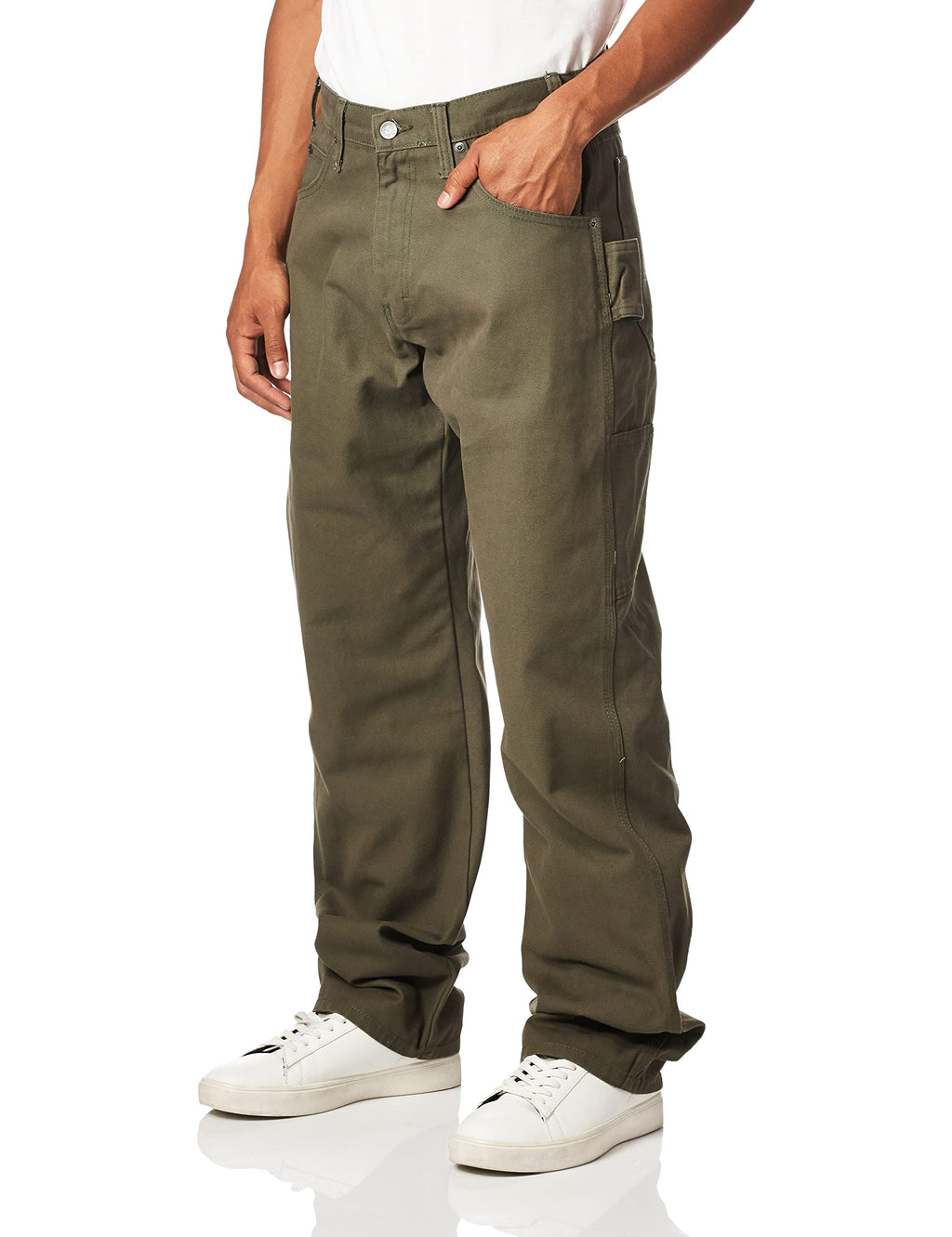 Dickies mens Relaxed Fit Sanded Duck Carpenter jeans, Moss Green, 40W x 30L US