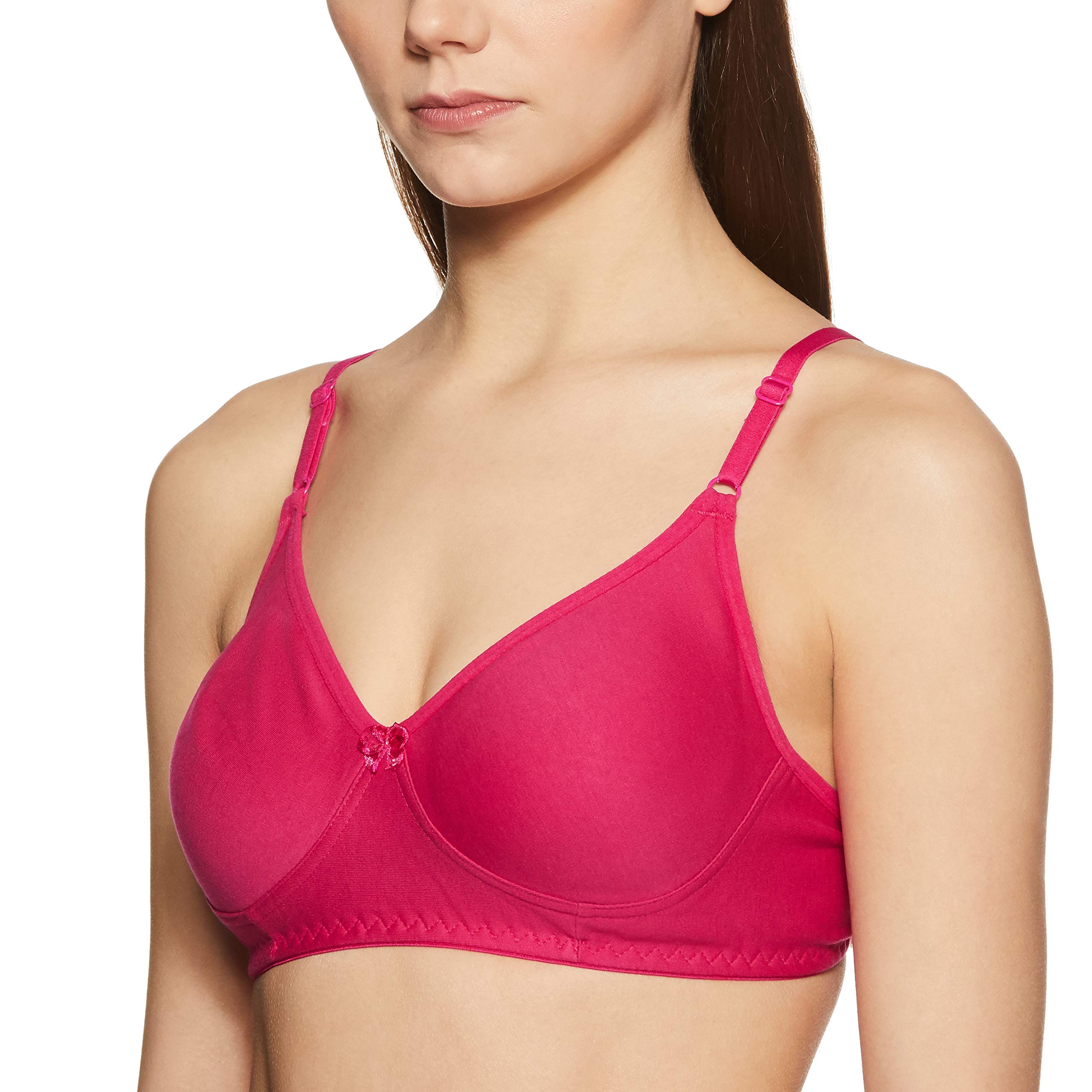 Clovia Womens Cotton Non Padded Wire Free T-Shirt, Full-Coverage, Seamless Bra (BR0184Q1436C_Pink_36C_Pink_36C)