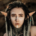 FRESHME Elf Ears with Elf Earrings Set - 2 Pairs Elf Ears and Gold Chain Earrings Ear Cuffs Set for Women Fairy Ear Cosplay Acce