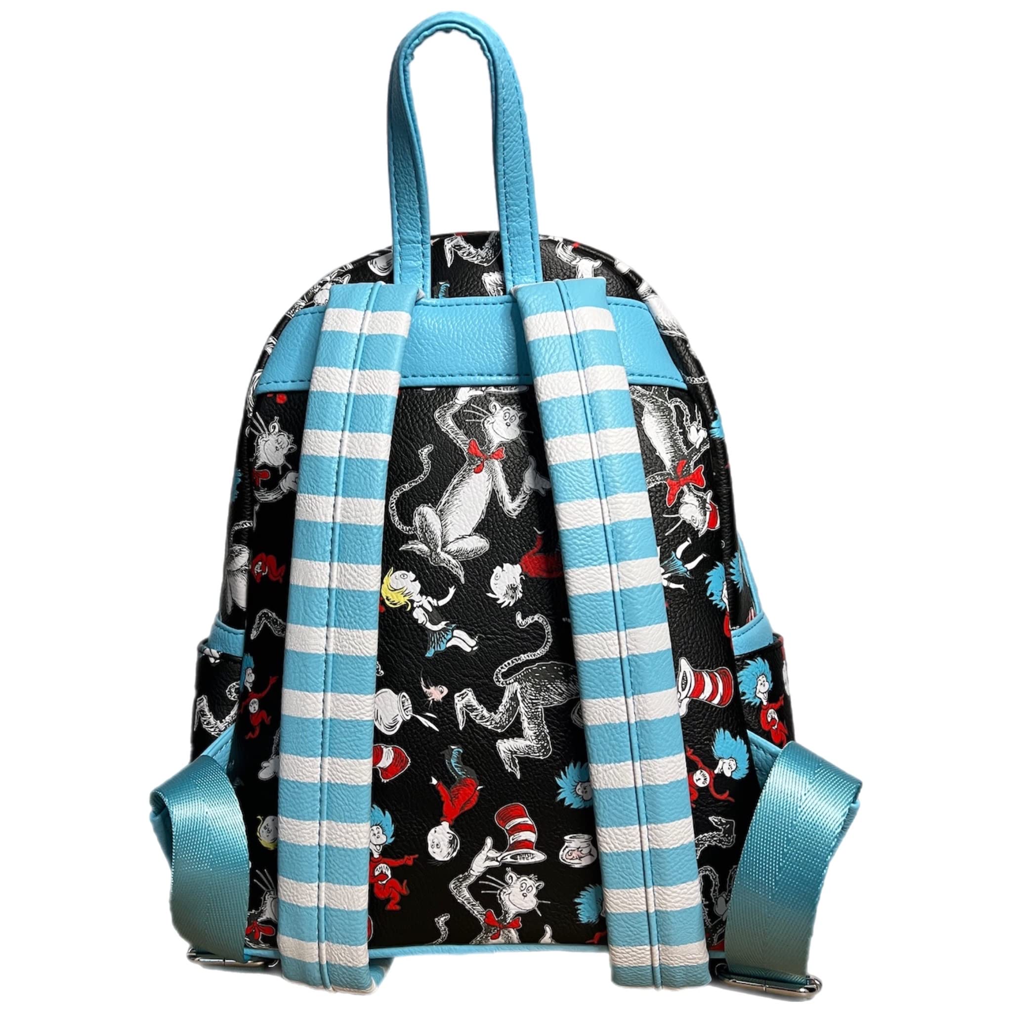 Loungefly Dr Seuss Cat in the Hat AOP Double Strap Shoulder Bag Purse