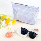 ZLFSRQ Flower Makeup Bag for Women Girls Teens Travel Cute Floral Cosmetic Bags Large Zipper Cosmetic Pouch Purse Portable
