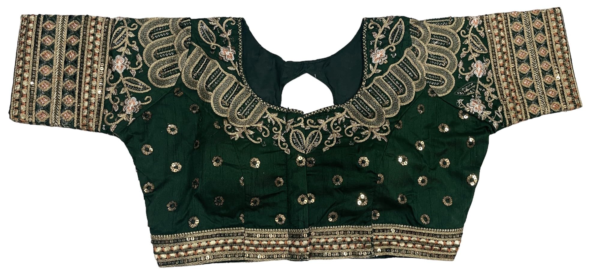 Pujia Mills WomenS Readymade Blouse Embroidery Multi Heavy Coding Gold Thread Indian Ethnic Designer Stitched Bridal Saree Blou