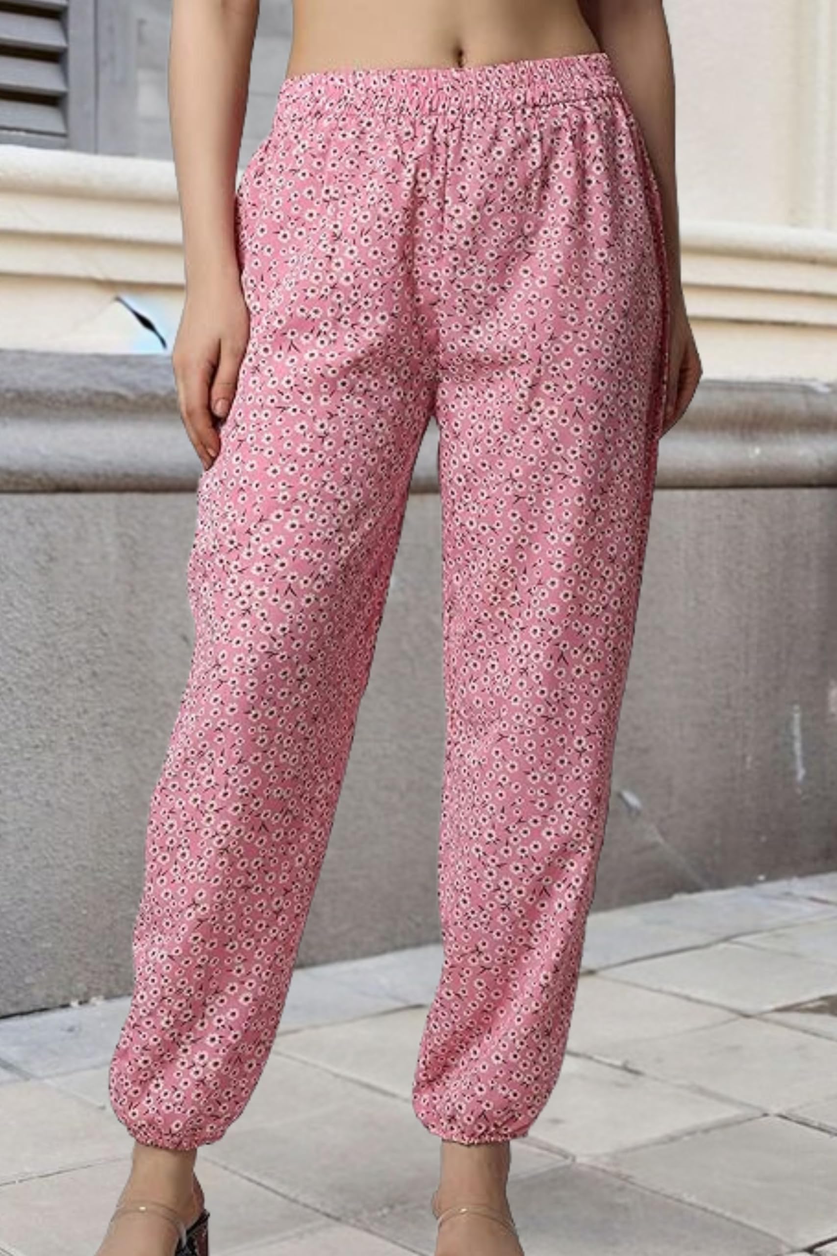 Popwings Casual Printed Joggers For Summer || Latest Stylish Women Joggers For Summer || Loose-Fit Pull On Joggers For Women ||
