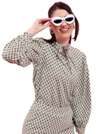 Ketch WomenS Oversized Fit Shirt (Khsh001517_Green Maroon Multi