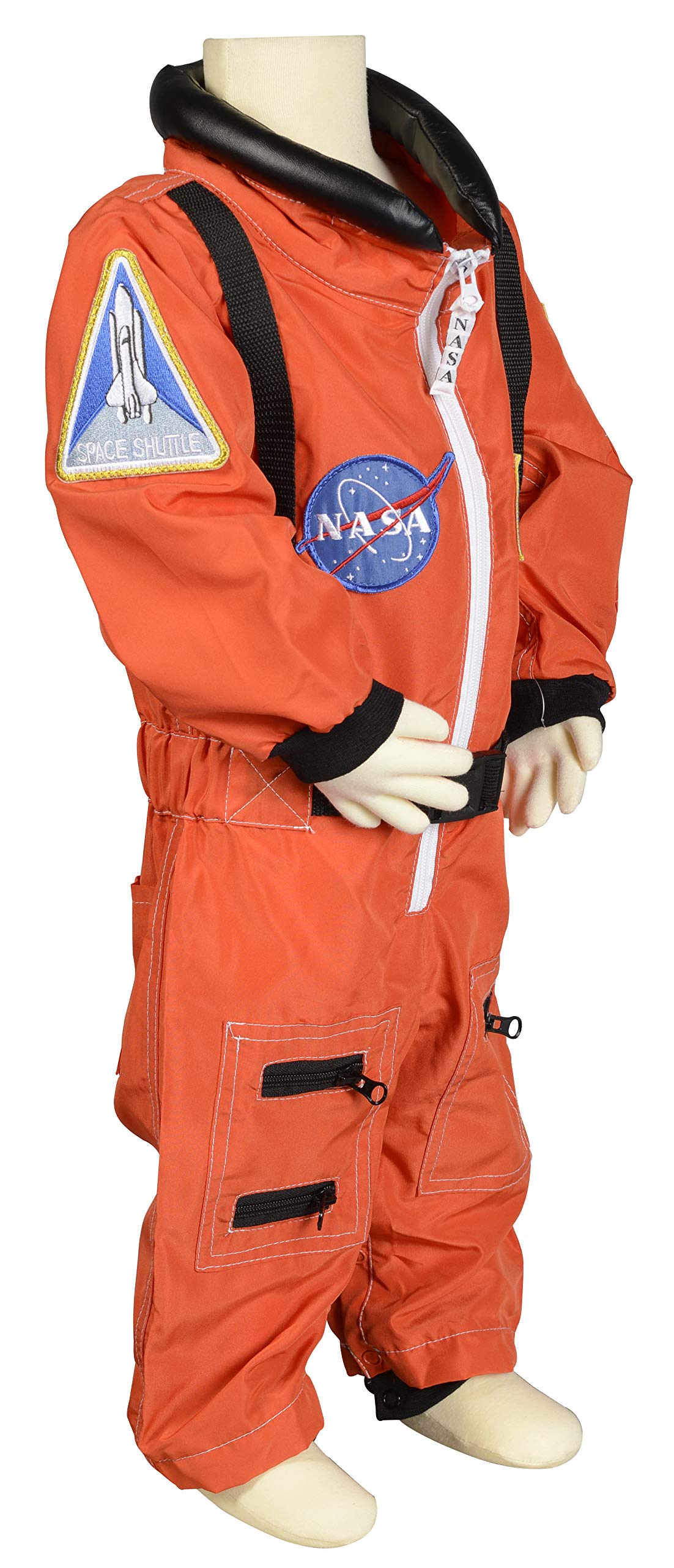 Aeromax Jr. Astronaut Suit with Embroidered Cap, Size 8/10 Orange