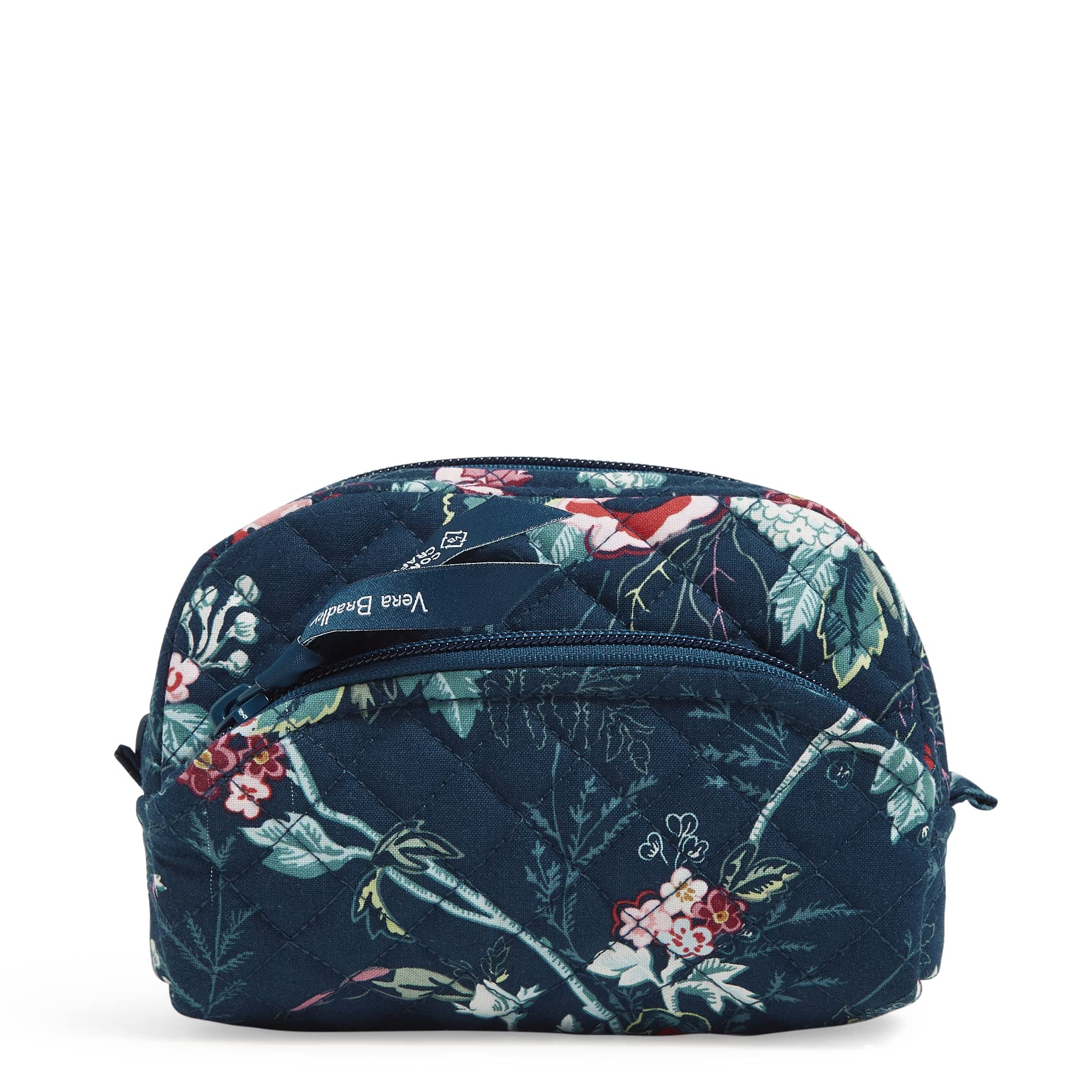 Vera Bradley Women's Cotton Mini Cosmetic Makeup Organizer Bag, Rose Toile - Recycled Cotton, One Size