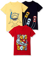 T2F Boys Cotton Solid Regular Fit T-Shirt (Pack of 3)