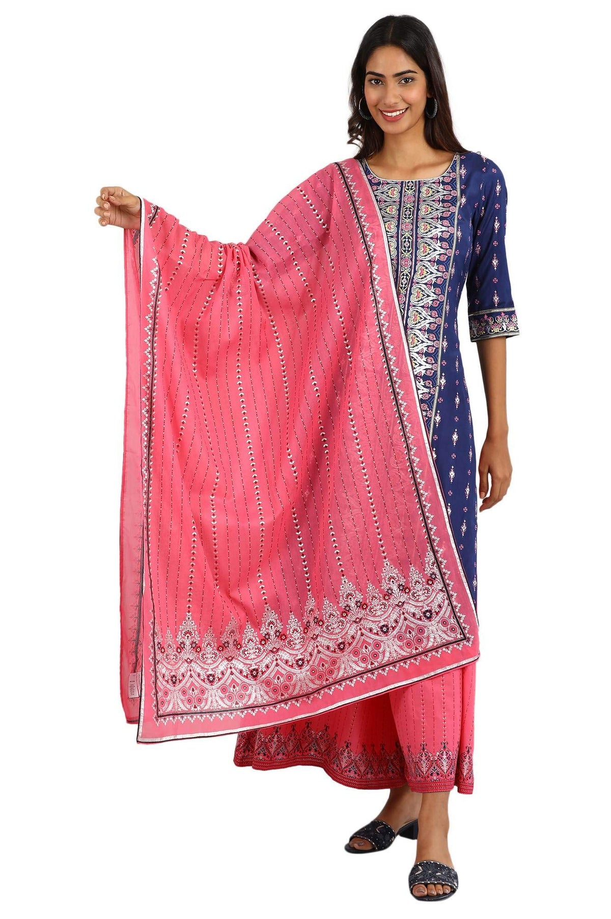 Pink Printed Dupatta