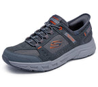 Skechers Men's Oak Canyon Consistent Winne Hands Free Slip-in Sneaker, Gray/Orange, 10 X-Wide