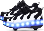 AIkuass Boys Roller Shoes LED Sneakers with Wheels Kids Roller Shoes Skate Shoes Gifts for Christmas Birthday Children Day