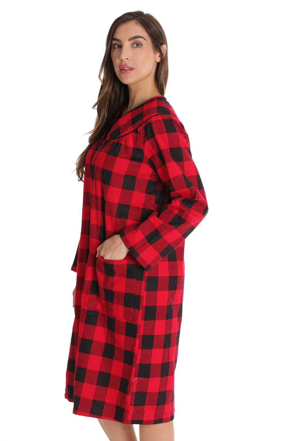 Dreamcrest Short Sleeve Flannel Duster Housecoat Women Sleepwear 9280-10195-1X