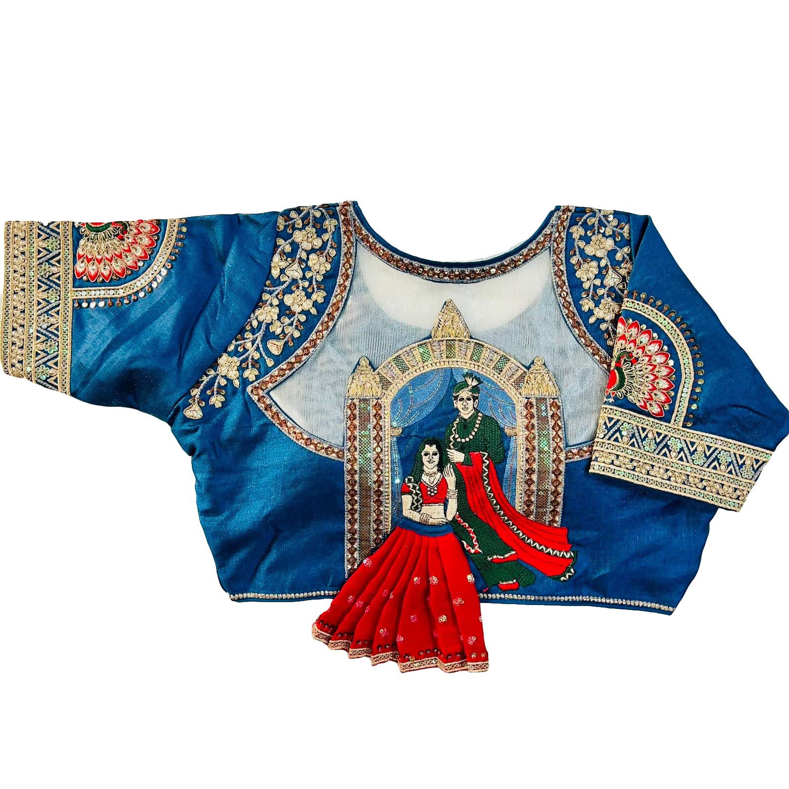 Pujia Mills WomenS Sequins Handwork WomenS Bridal Blouse Readymade Saree Blouse For Women Bridal Blouse For Wedding