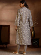 Libas Womens Printed Silk Blend Straight Kurta With Dhoti Pant