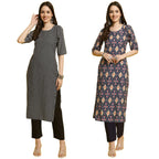 Tee Projekt Crepe Kurti & Pant Set For Women Ll Pack Of 2 Kurta Set Ll Traditional Kurta Set