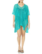 CROCHET BEACH COVERUP - TEAL