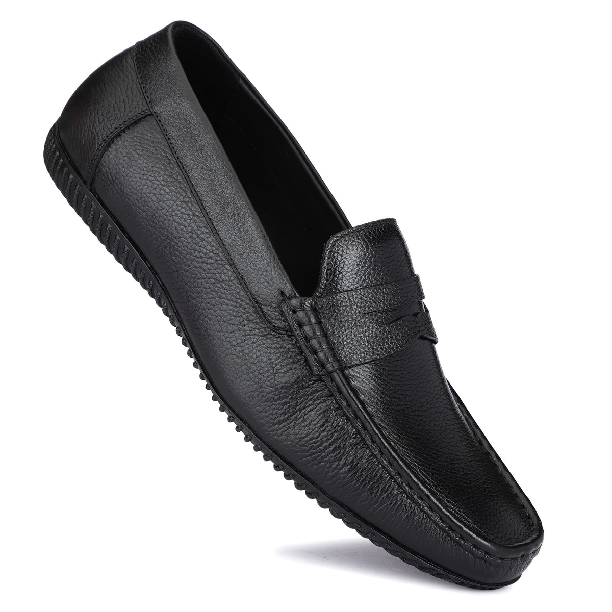 Varito Mens Black NDM Leather Slip on Loafer 6 UK 6