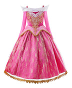 JerrisApparel Girls Pink Princess Costume Halloween Cosplay Party Dress up (Pink with Accessories)
