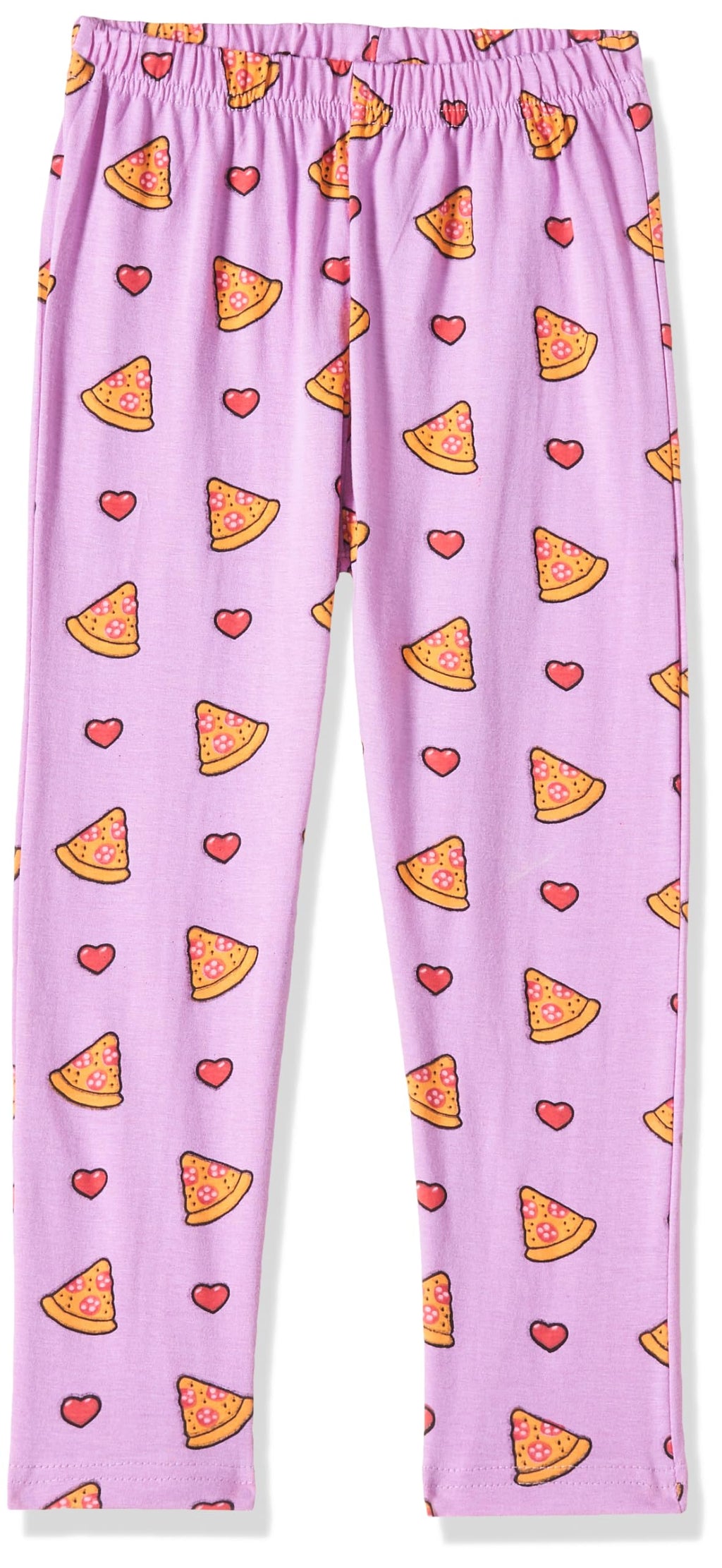 T2F Girls Cotton Printed Oversized Fit Crop Top and Pant Pajama Set Lavender