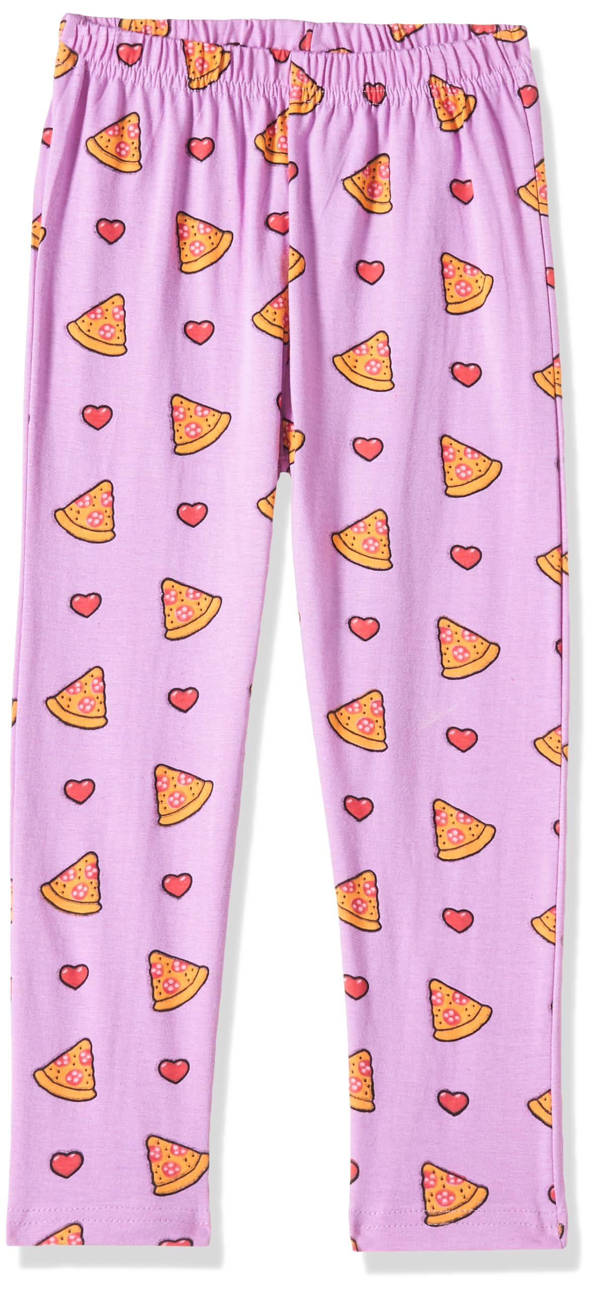 T2F Girls Cotton Printed Oversized Fit Crop Top and Pant Pajama Set Lavender