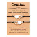 UNGENT THEM Cousin Gifts for Women Christmas Birthday Gifts Matching Heart Cousins Bracelets for 2