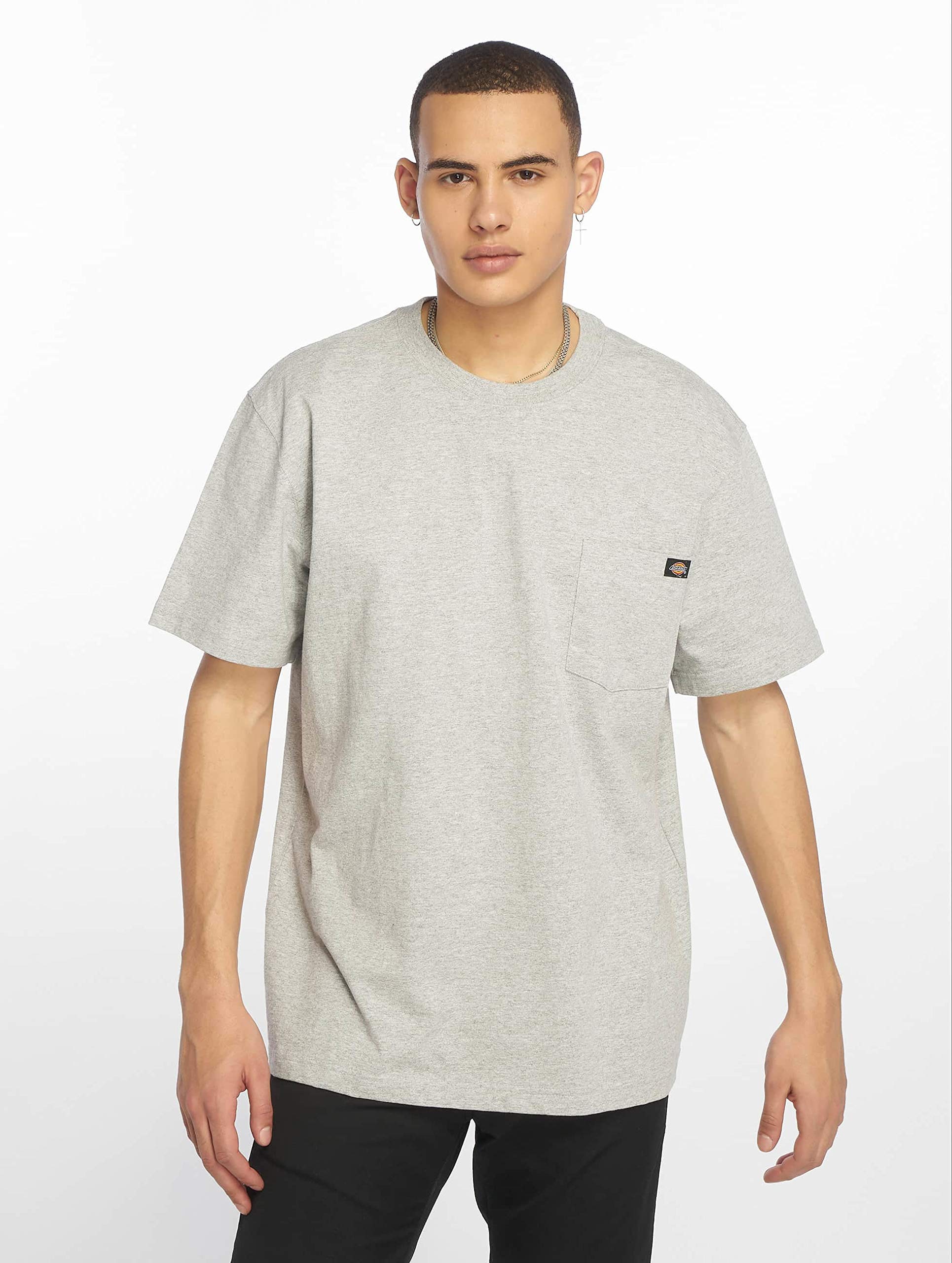 Dickies mens Heavyweight Crew Neck Short Sleeve Tee Henley Shirt, Heather Gray, Large US