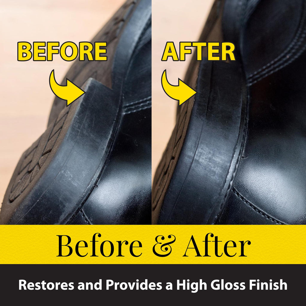 Fiebing's Leather Sole & Heel Black Edge Dressing (4 oz) - High Gloss Shoe Dressing for Leather Soles and Heels - Provides a Pro