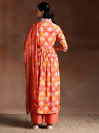 Libas WomenS Silk Blend Kurta Set (35816_Orange