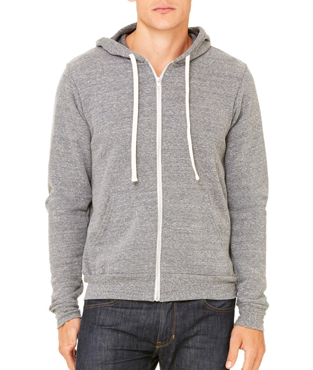 Unisex Triblend Sponge Fleece Full-Zip Hoodie - cHAR BLK TRIBLND - XS(D0102H78E02)