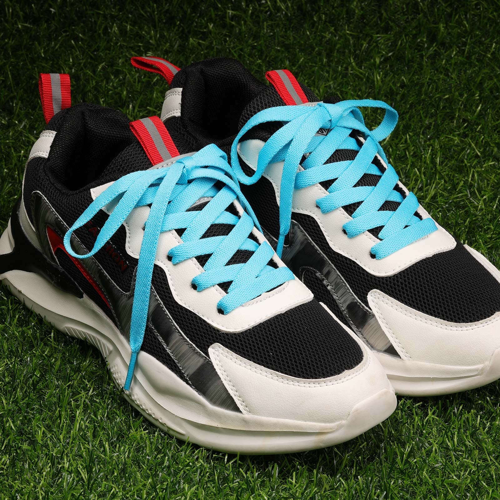 Puzeam Upgrade Tight Weave Flat Shoelaces 28 Colors 5/16 Wide Shoe Laces for Sneakers-Sky Blue-120