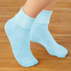 buster brown Womens 100% Cotton Socks Fold Over Bobby Socks Ankle Socks, 3 Pairs - Pastel Colors - S