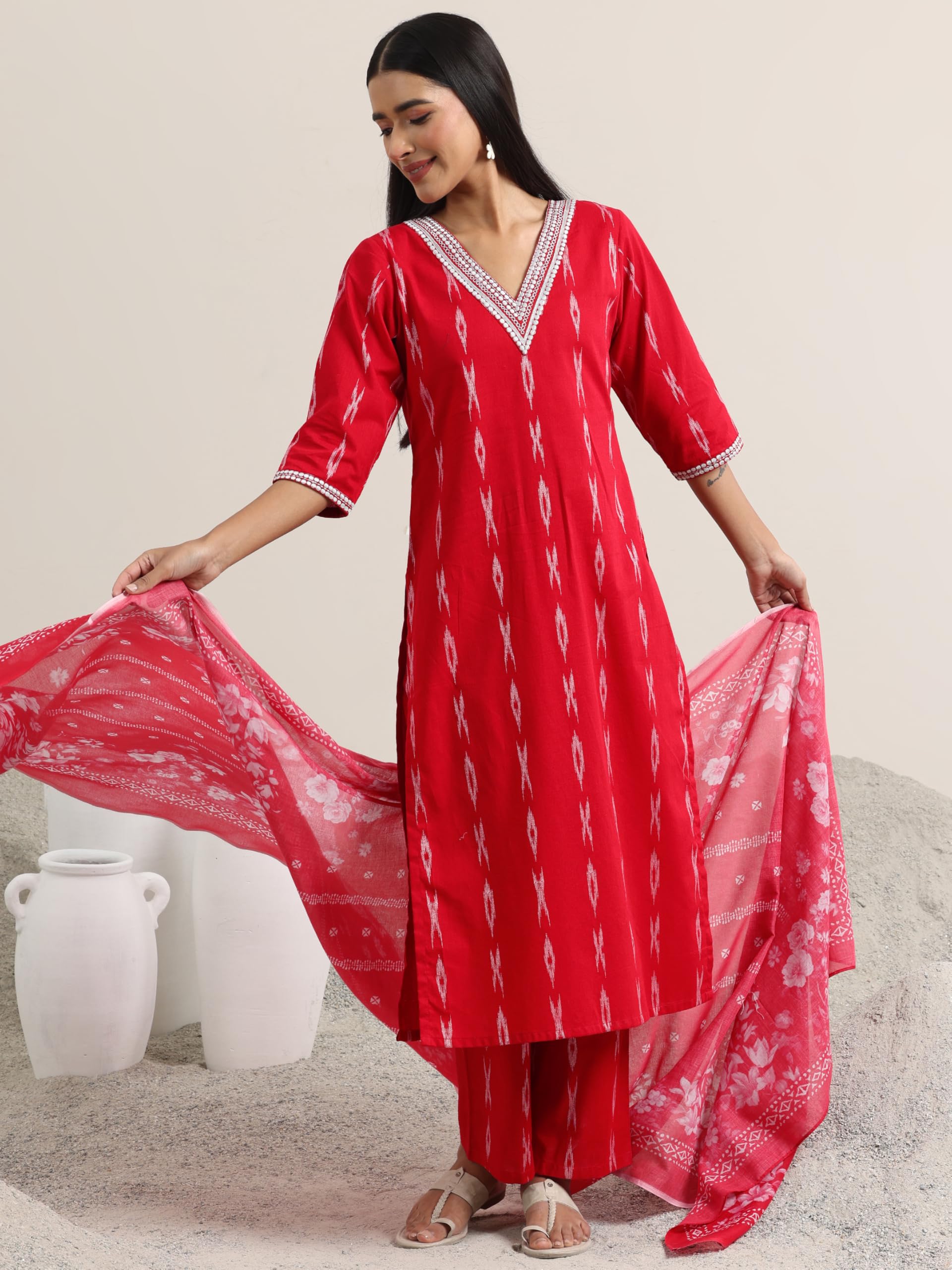 Libas WomenS Cotton Blend Kurta Set (400397