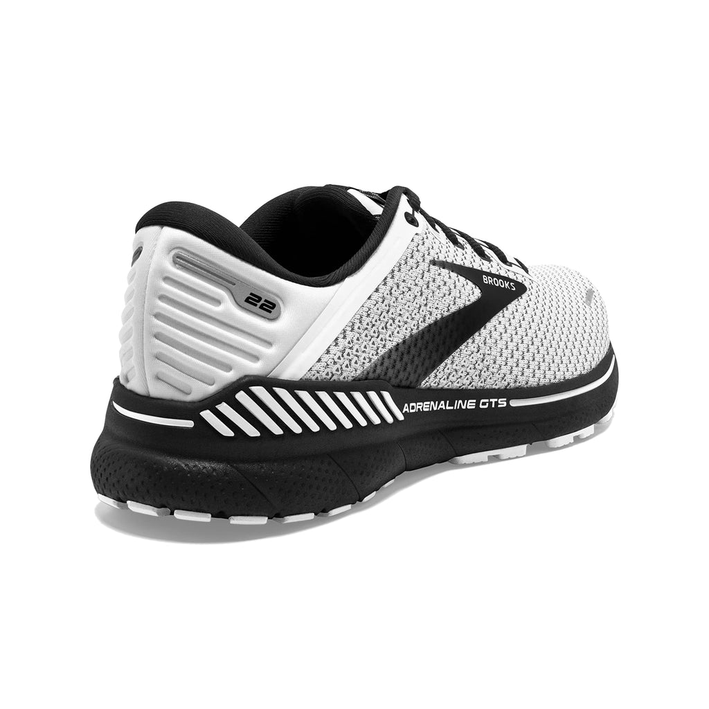 Brooks Mens Adrenaline GTS 22 White/Grey/Black 10 D - Medium