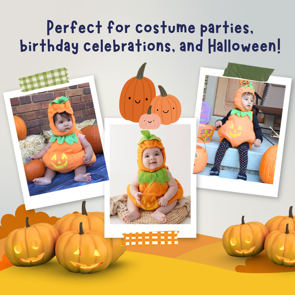 Dress Up America Baby Pumpkin Costume - Adorable Halloween Jack-O-Lantern Costume For Toddlers