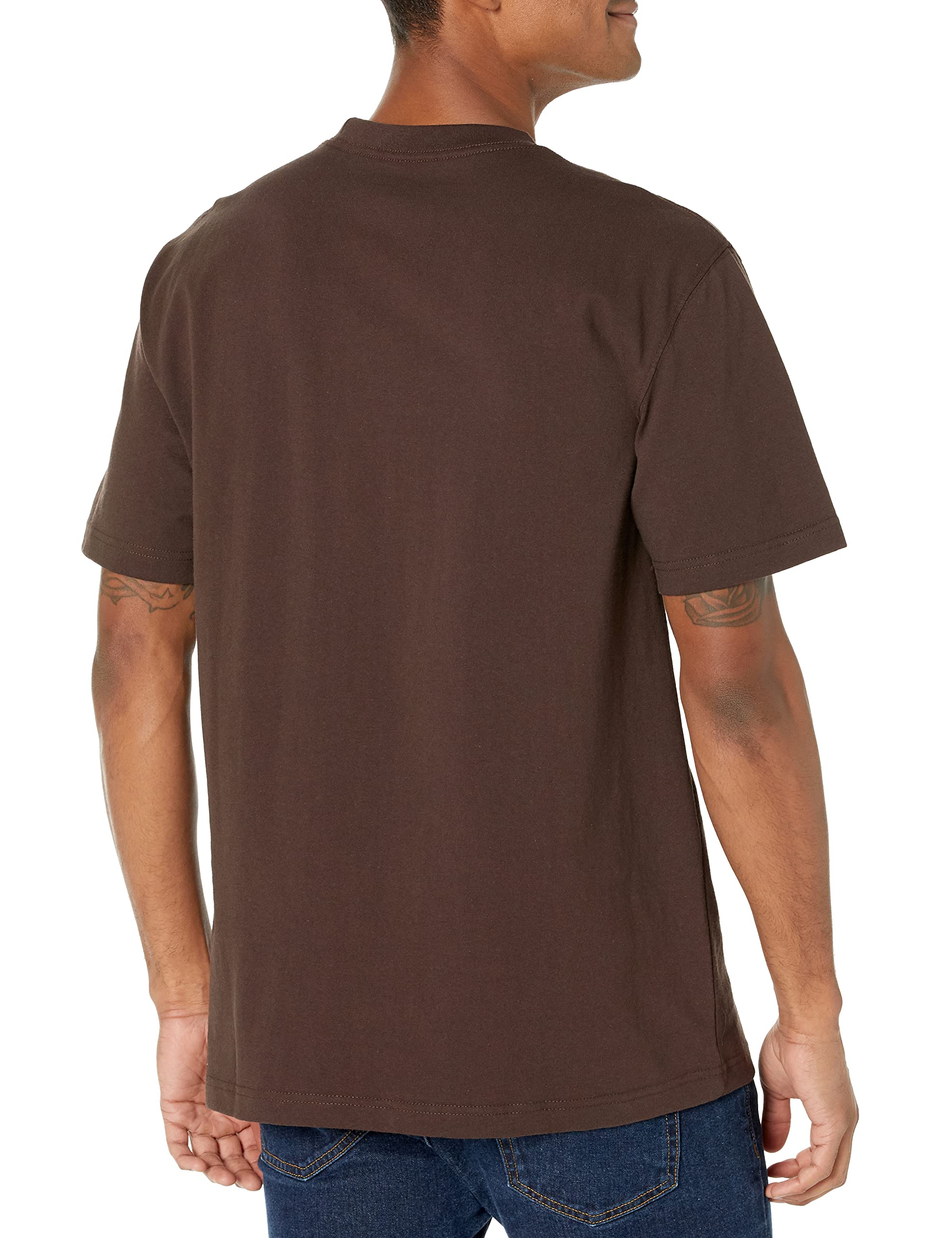 Dickies Men's Heavyweight Crew Neck Short Sleeve Tee Big, Chocolate, XX-Large Tall