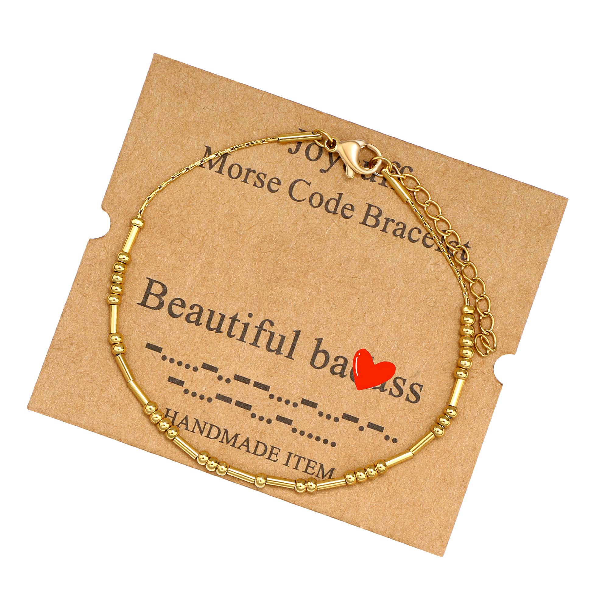 JoycuFF Morse Code Bracelets for Women Beautiful Bds Inspirational Birthday Mother's Day Christmas Gifts for Best Friend Mom Sis