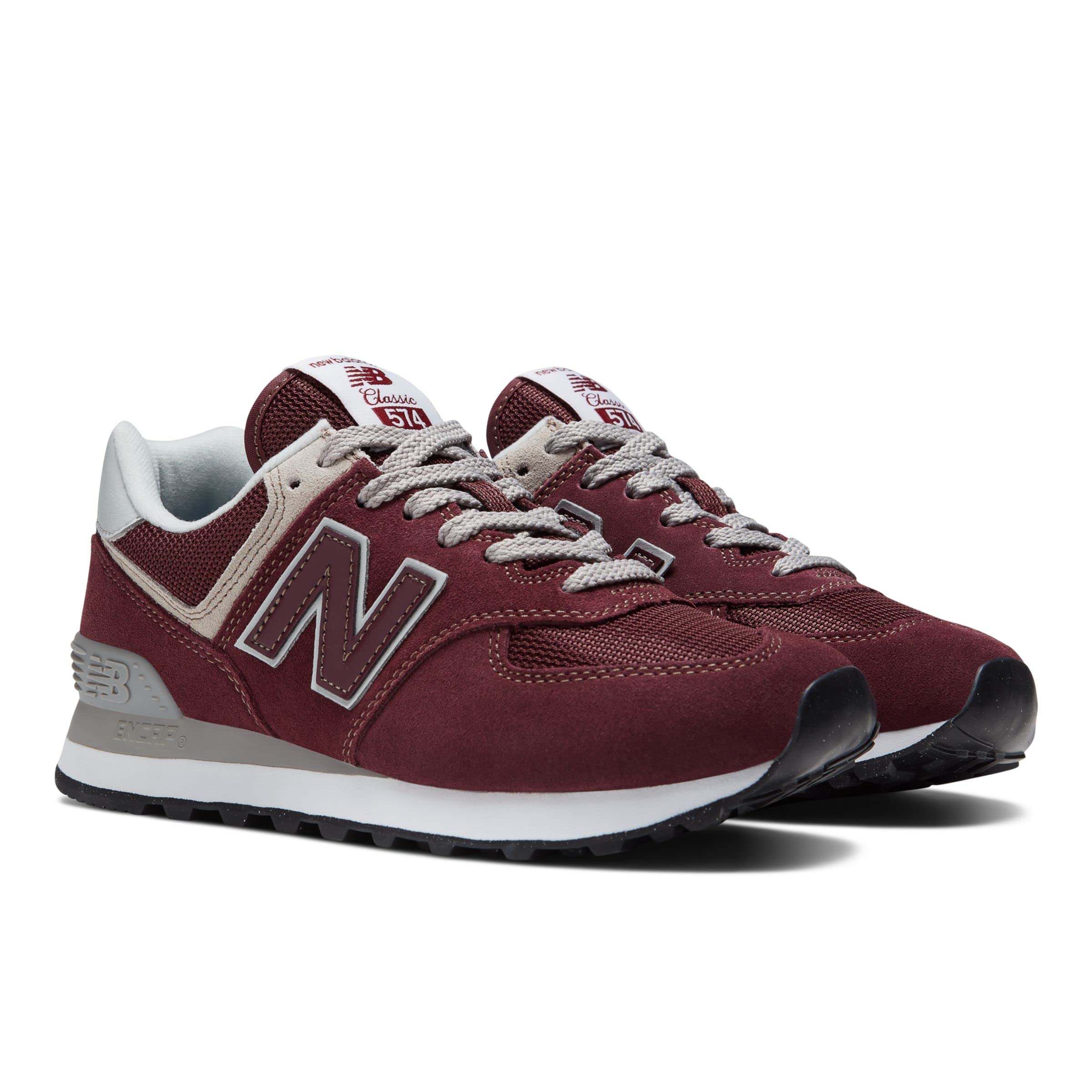 New Balance womens 574 V3 Sneaker, Burgundy/White, 5.5 US