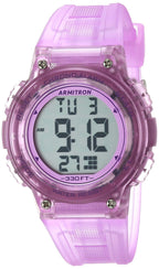 Armitron Sport Women's 45/7086TPR Digital Chronograph Translucent Purple Resin Strap Watch