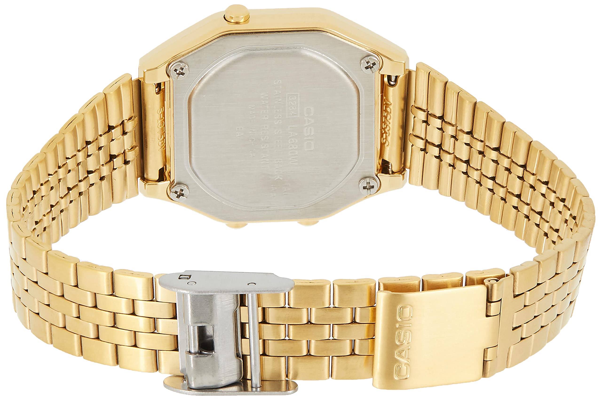 Casio Digital Quartz Stainless Steel Illuminator LA680WGA-9DF LA680WGA-9 Women's Watch