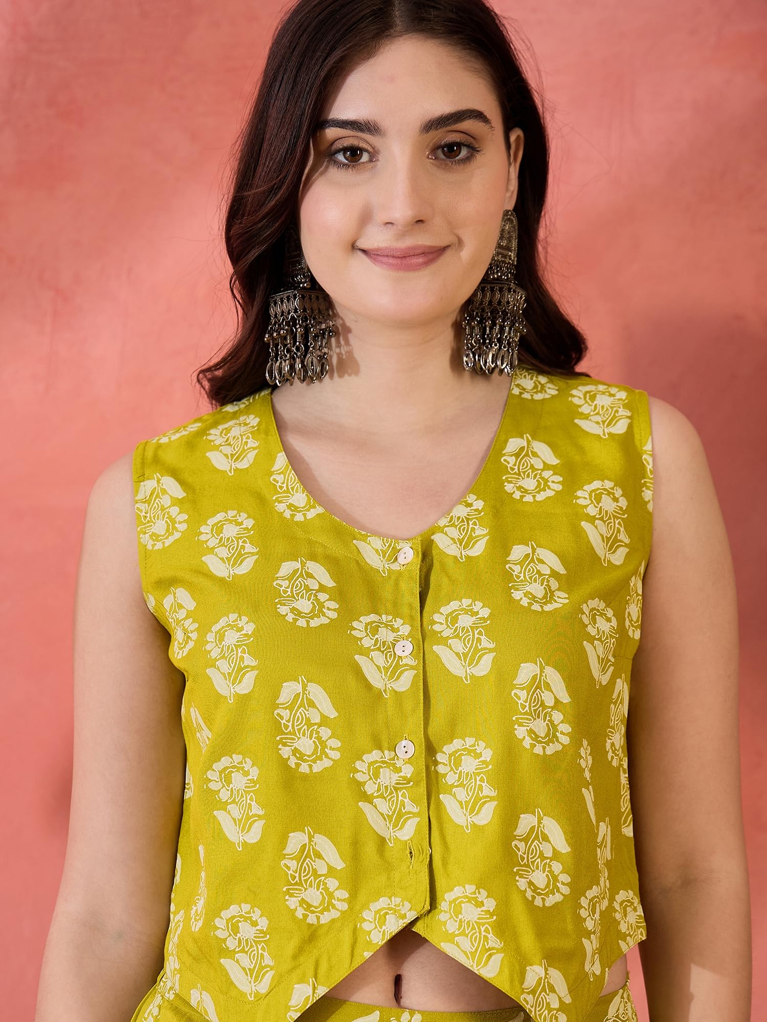 Stylum Womens Floral Printed Rayon Kurti Pant Set