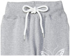 T2F Girls Regular Fit Printed Cotton Joggers Track Pants Grey