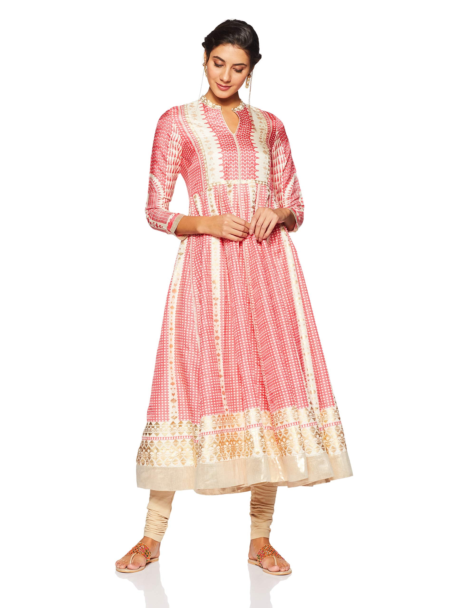W For Woman Women'S Anarkali Kurta (17Au17238-59380_Berry/ Pink_16/ Xx-Large)