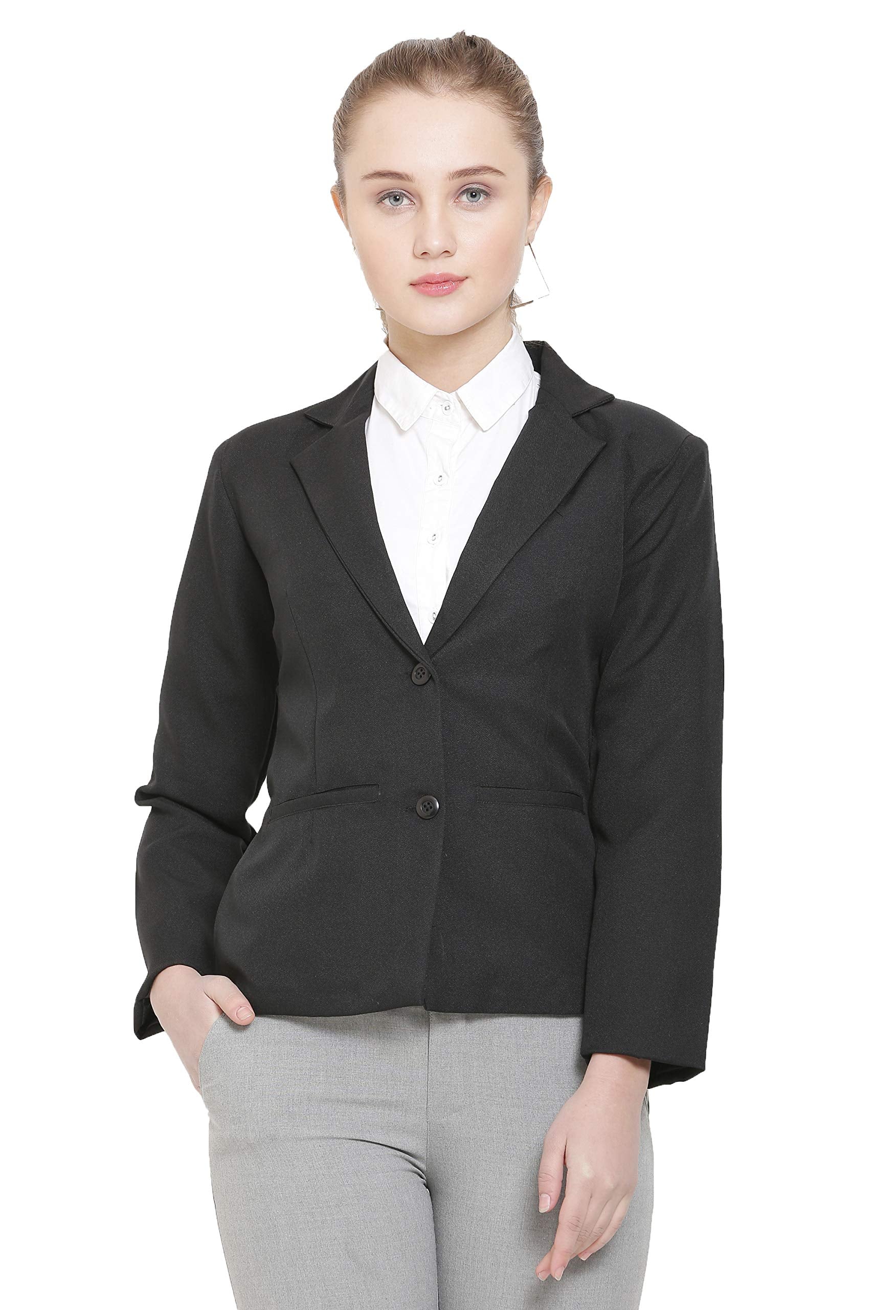 Nifty Womens Black Formal Blazer (Black, L)