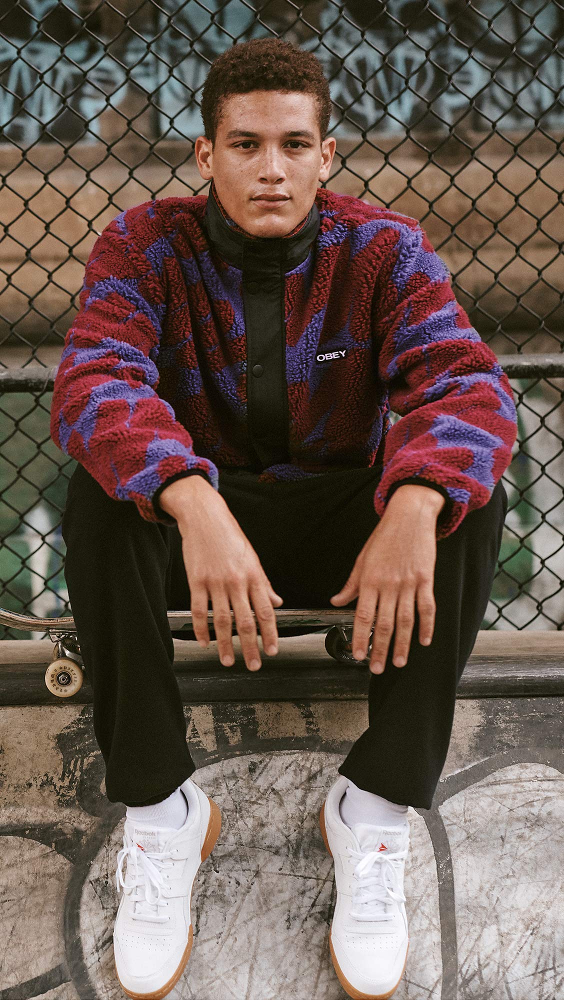 Reebok Men Workout Plus Sneaker, White/Carbon/Classic red, 8