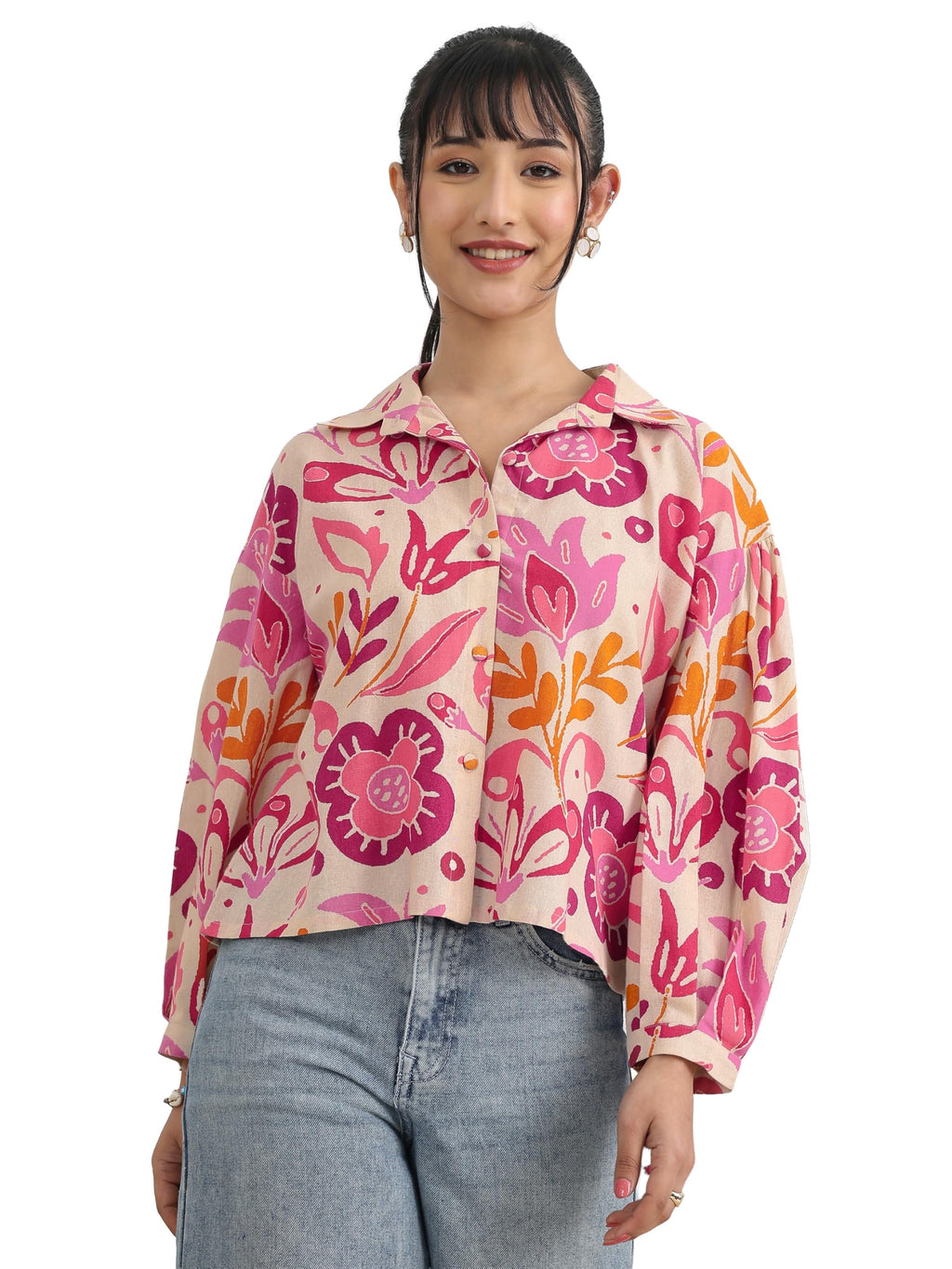 Libas Printed Cotton Shirt-43056Xxl