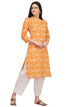 Gosriki Women'S Cotton Kurta (Kur190020-Xl_X-Large_Orange)