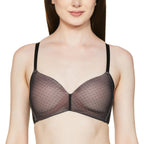 Zivame Padded Non Wired 3/4th Coverage Tshirt Bra for Women - Black