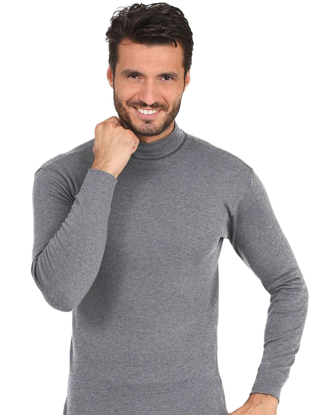 BASIC COTTON Free Spirit Premium Quality 100% Brushed/Fleece Cotton Men's Turtleneck Made in Italy (955)