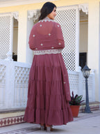 Fashion Basket Pink Georgette Anarkali Kurta For Women