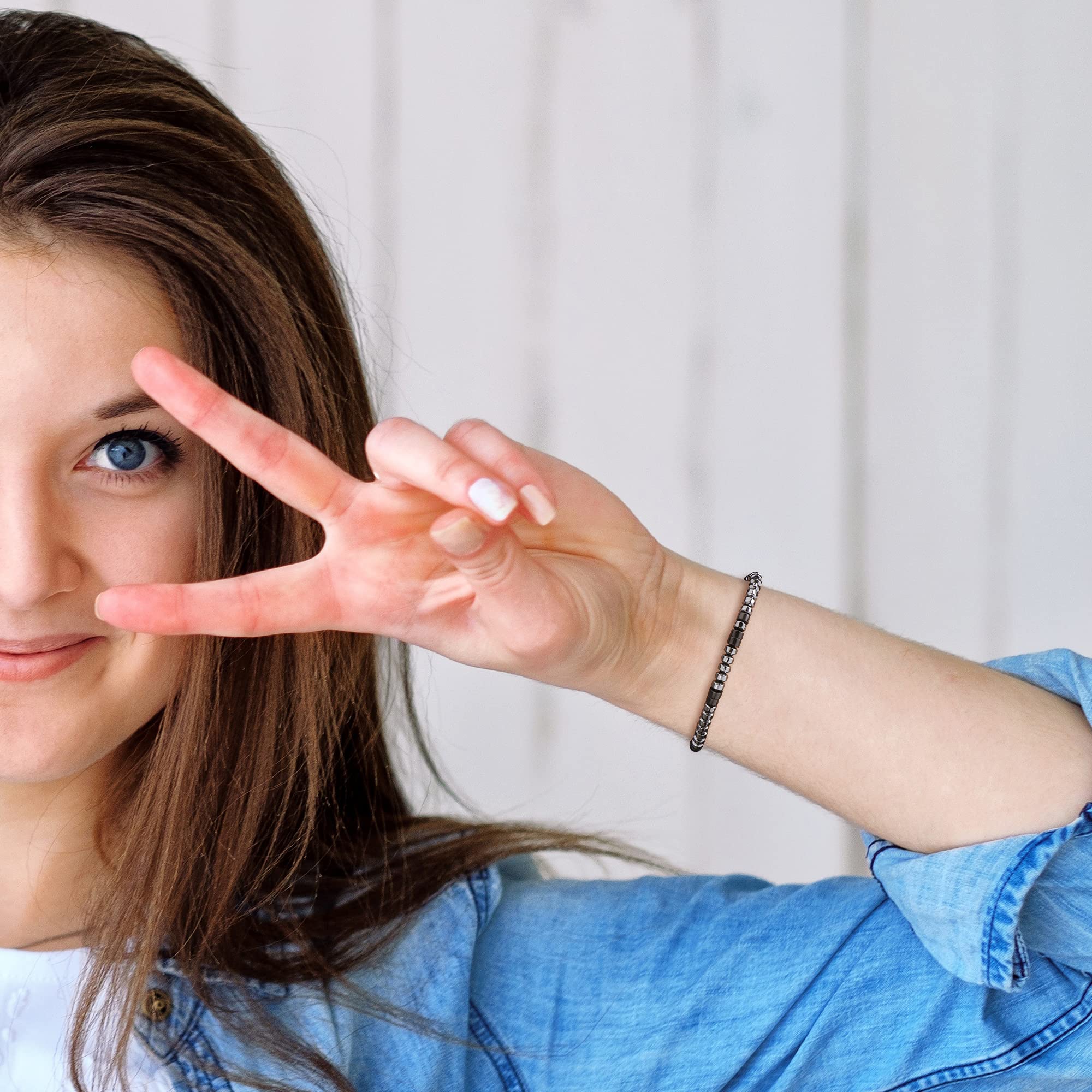 JoycuFF Morse Code Bracelet for Women Men Teens Trendy Handmade Adjustable Bead Strand Bracelet Unique Funny Christmas Birthday